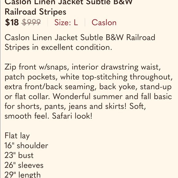 Carlson Linen Jacket Black & White Stripe Blazer - Picture 16 of 16